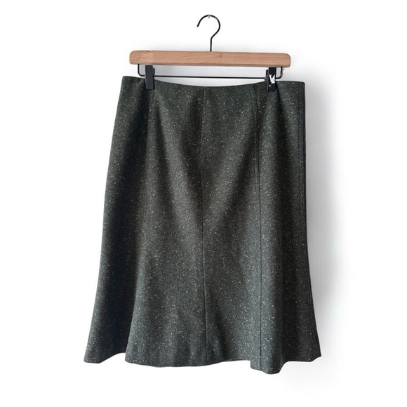 Theory Green Wool Blend Tulip Skirt Women's Size 10 - Picture 1 of 7